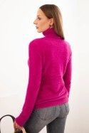 Sweter damski alpaka z golfem ciemno fioletowy