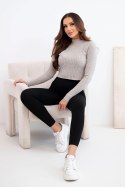 Legginsy damskie z wysokim stanem i elastycznym pasem czarne