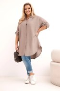 Koszula damska Plus Size z wiskozy z dłuższym tyłem fango