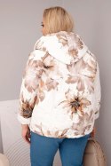 Kurtka damska wiosenna Plus Size z florystycznym wzorem fango