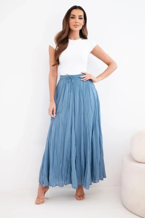 Spódnica damska maxi bawełniana z gumką w pasie jeansowa