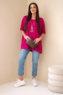 Bluzka oversize z wisiorkiem ciemno fioletowa