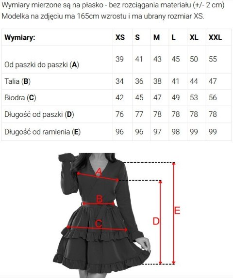 479-3 NINA sukienka z kopertowym dekoltem, rękawkiem i paskiem - CZERWONA