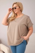 Bluzka damska Plus Size bawełniana z krótkim rękawem fango