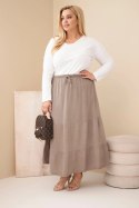 Spódnica damska Plus Size bawełniana muślinowa z falbaną i gumką fango