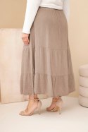 Spódnica damska Plus Size bawełniana muślinowa z falbaną i gumką fango