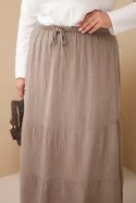 Spódnica damska Plus Size bawełniana muślinowa z falbaną i gumką fango
