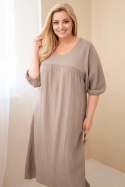 Sukienka damska Plus Size bawełniana muślinowa z dekoltem V fango