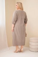 Sukienka damska Plus Size bawełniana muślinowa z dekoltem V fango