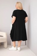 Sukienka damska Plus Size bawełniana z kieszeniami czarna