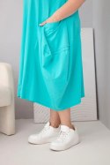 Sukienka damska Plus Size bawełniana z kieszeniami miętowa