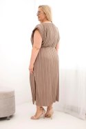 Sukienka damska Plus Size wiskozowa plisowana z wiązaniem fango