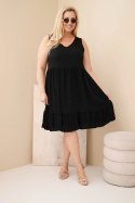 Sukienka damska Plus Size wiskozowa z koronką bez rękawów czarna