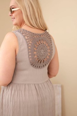 Sukienka damska Plus Size wiskozowa z koronką bez rękawów fango