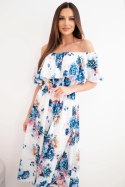 Sukienka damska wiskozowa hiszpanka w kwiaty jeansowa