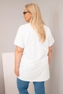 Bluzka damska bawełniana Plus Size z motylkami biała