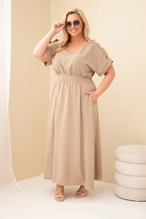 Sukienka damska Plus Size z marszczoną talią fango