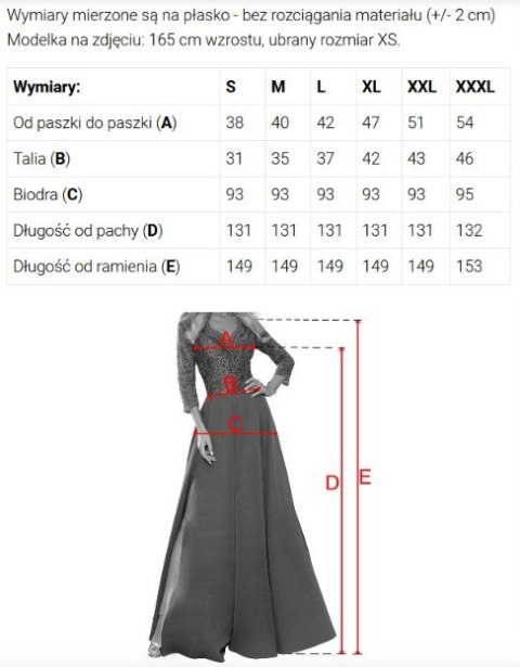 309-10 AMBER koronkowa elegancka długa suknia z dekoltem i rozcięciem na nogę - BEŻOWA