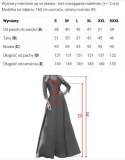 309-6 AMBER elegancka koronkowa długa suknia z dekoltem - GRANATOWA